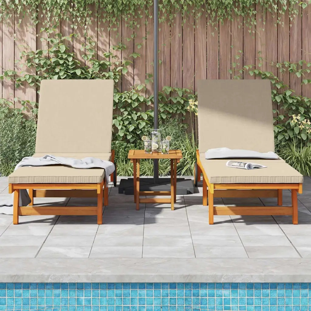 Lettino da sole 3 pcs Marrone Legno di Acacia Massello 3325208