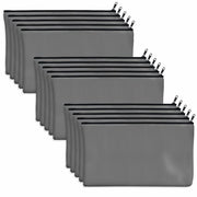 Set di 15 borse in canapa a tessuto katoeno con cerniera, da utilizzare come contenitore o custodia, per progetti di fai da te, prodotti per la cura della persona e cosmetici (grigio, 21 x 12 cm)