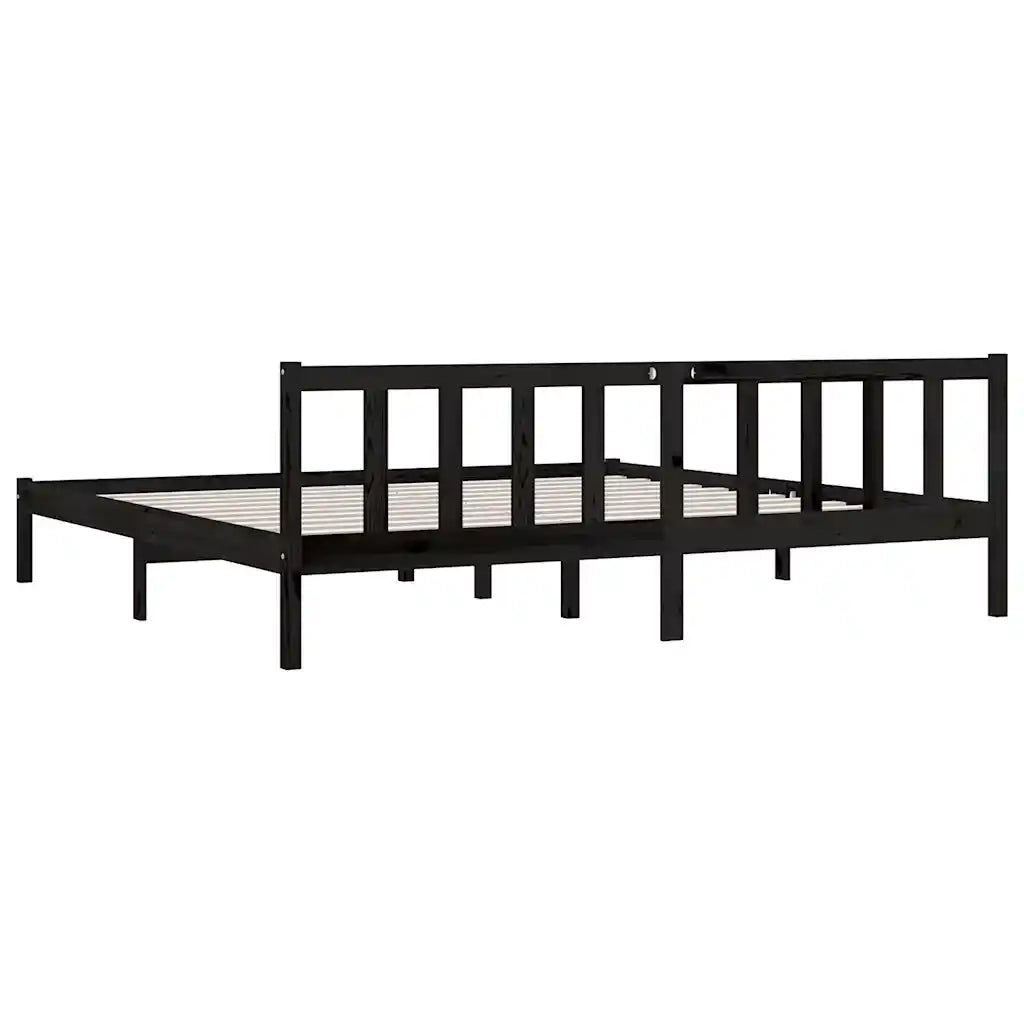 Giroletto Nero in Legno Massello di Pino 200x200 cm 810106