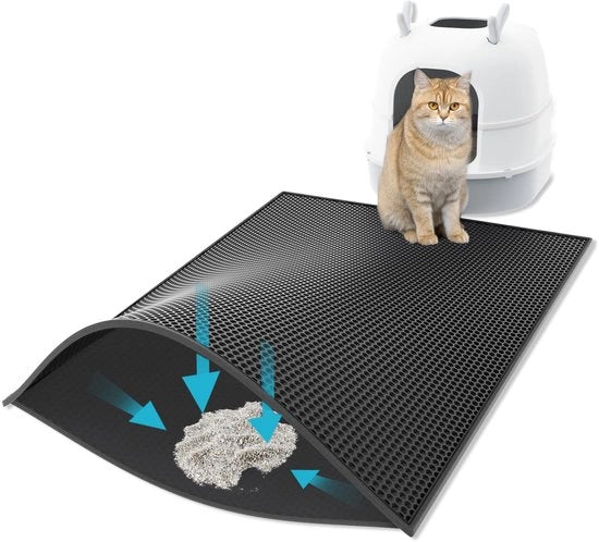 Ciotola per gatti, 76 x 61 cm, rasoio a doppia lamina progetto, materiale impermeabile e resistente all'urina, facile da pulire imbottitura per gatti (nero, dimensioni: 76 x 61 cm)