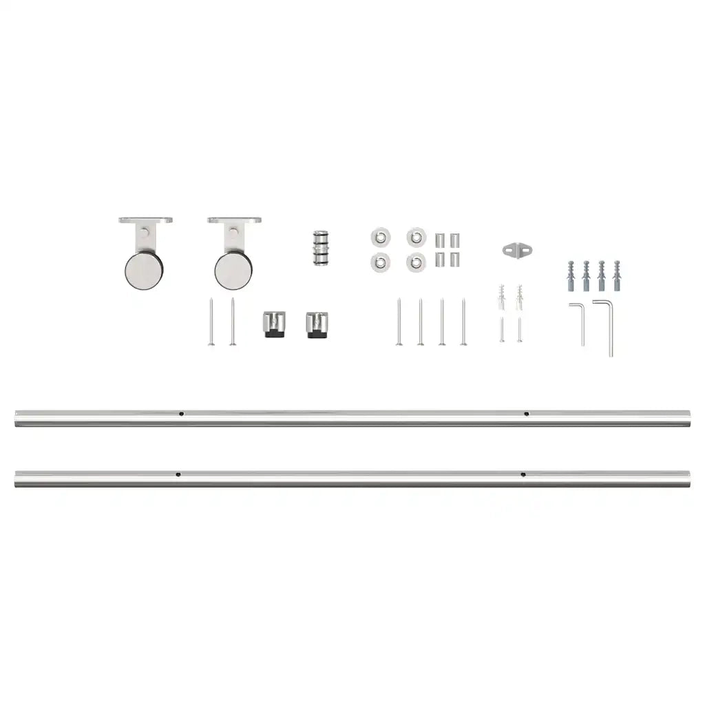 vidaXL Kit Binari Porta Scorrevole 200 cm Acciaio Inossidabile Argento