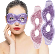 Gel oogmasker - Maschera gel per occhi - Maschera per sonno - Compresso rinfrescante - Rinfrescante e riscaldante - Riduce le borse sotto gli occhi - Reutilizzabile - 2 pezzi - Blu e rosa