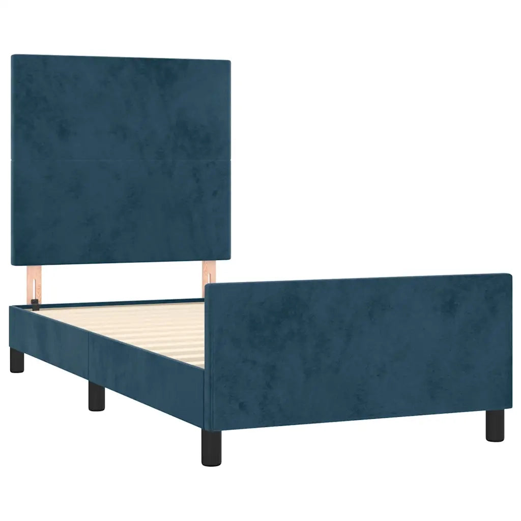Giroletto senza Materasso Blu Scuro 90x190 cm in Velluto 3125609