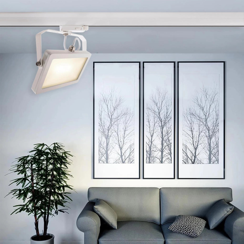 Faretto track per binario trifase LED 30W bianco luce con staffa orientabile illuminazione vetrina sala espositiva ufficio 230V 3000K