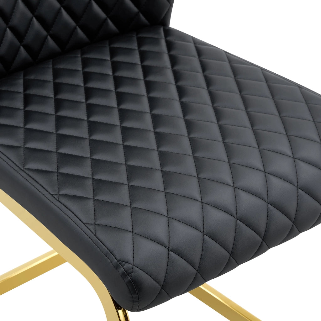 SEDIA Imbottita Rombi 100 cm Nero/Oro Set da 2 pezzi