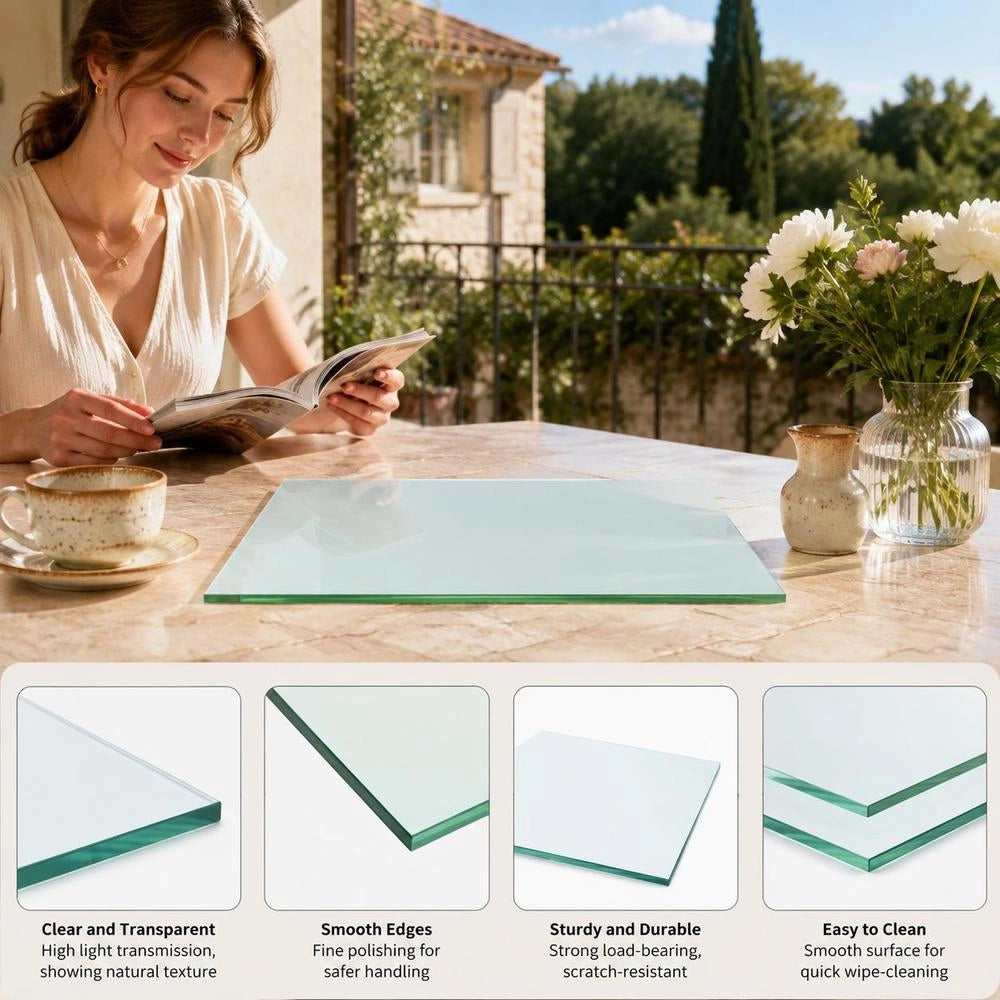 Shelf Glass Transparent 30x30 Cm