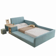 Letto con Sponda 90x200 cm; Letto Singolo - Scrivania; Sgabello e Ripiano - Blu