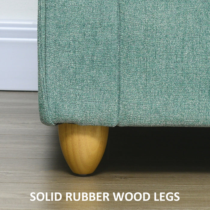 Divano 3 Posti 184x77x81 cm in Tessuto Verde