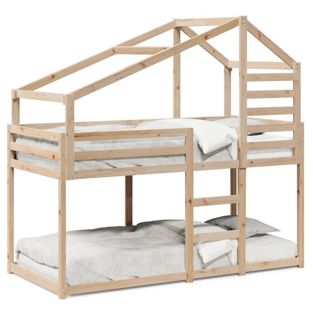 Letto a Castello senza Materasso 90x200cm Massello Pino 3281961