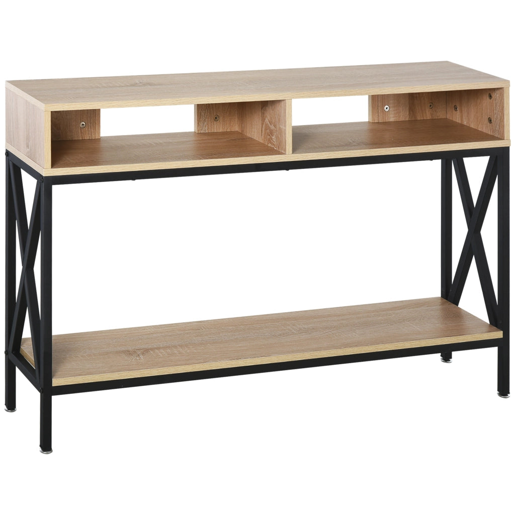 Consolle con 2 Ante e Ripiano per Ingresso ¨C Zephmum ¨C 120x23.5x75cm Robe e Nero