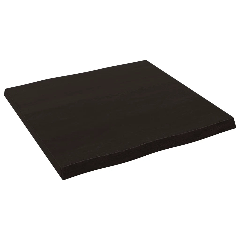 Piano Tavolo Marrone Scuro 60x60x(2-4)cm in Rovere Non Trattato
