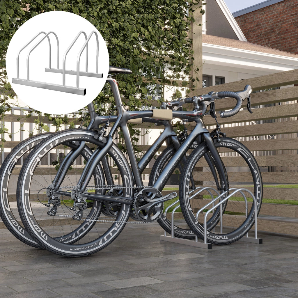Rastrelliera portabici 2 posti ¨C Xylo ¨C acciaio argentato 50x34x27,5 cm
