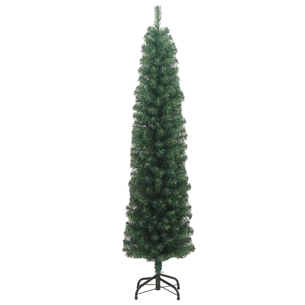 Albero di Natale Slim con 300 LED Verde 210 cm