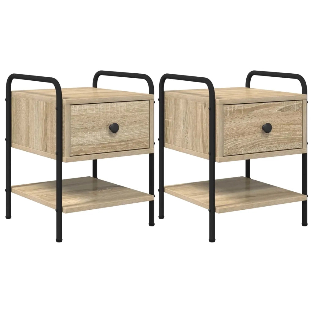 Armadio da Notte 2 pz Rovere Sonoma 35 x 36,5 x 47 cm 8007662