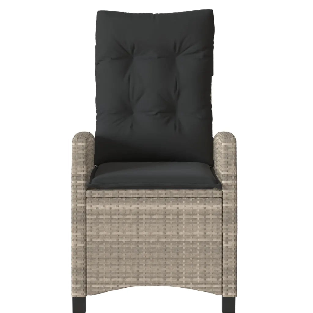 Set da Bistr¨° 3 pz | Set Salotto da Giardino con Cuscini Grigio Chiaro in Polyrattan