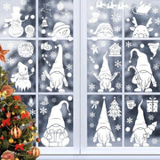 9 Stucchi di Adesivi per Finestre di Natale, Adesivi per Finestre di Natale con Effetto Neve, Decorazione per Finestre di Natale, Decorazione di Natale con Fiocchi di Neve