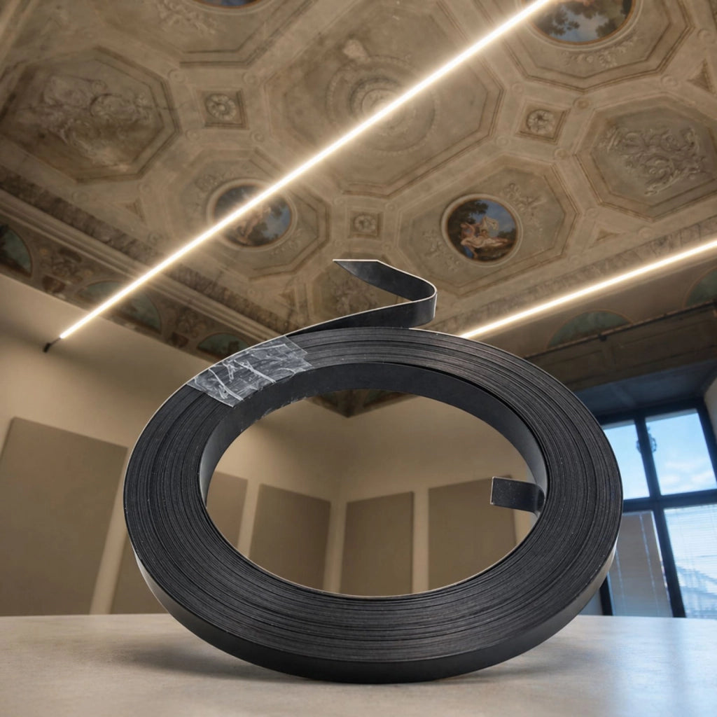 Profilo Barra In Ferro Banda In Acciaio Larghezza 16mm Piatto 0,5mm da 25 Metri Per Sistema Tensostruttura Luce Led StarLine