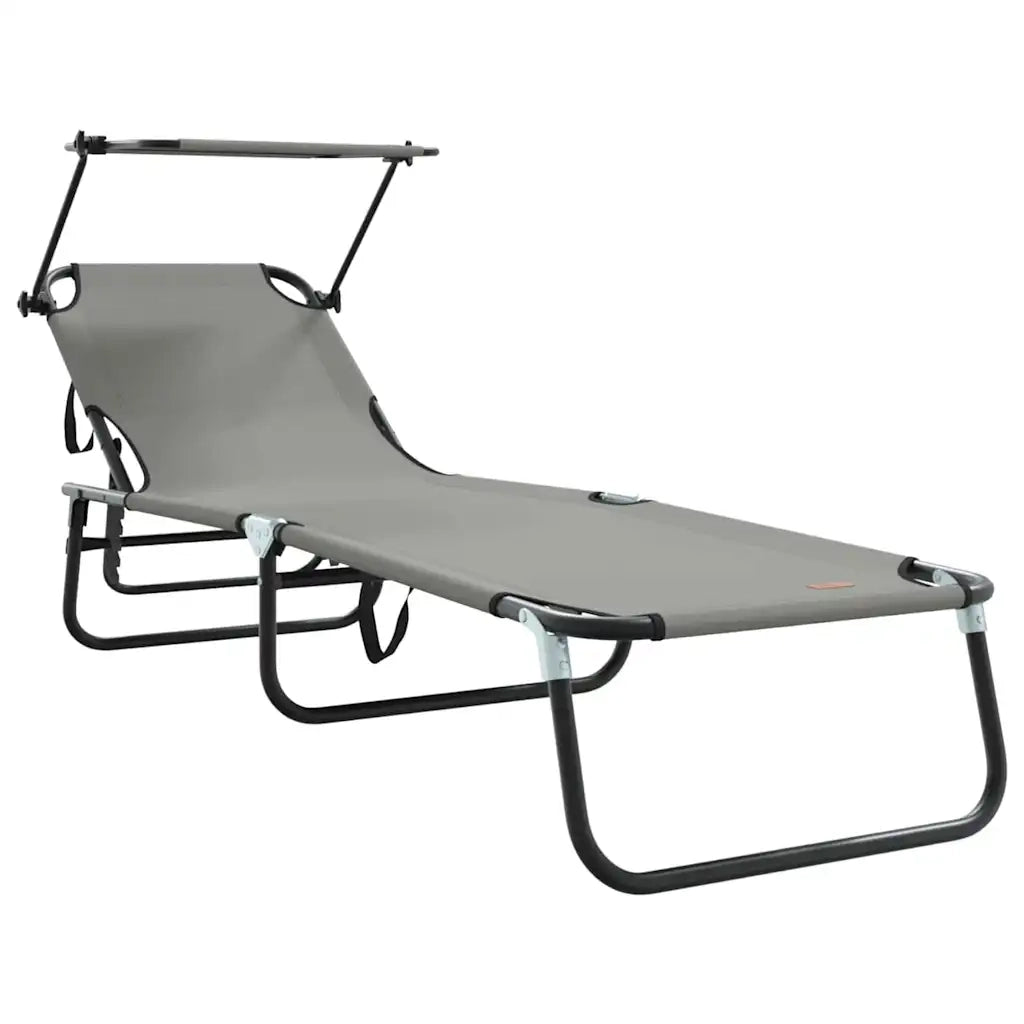 Lettino prendisole pieghevole 2 pcs Grigio 190 x 57 x 81 cm 42003137