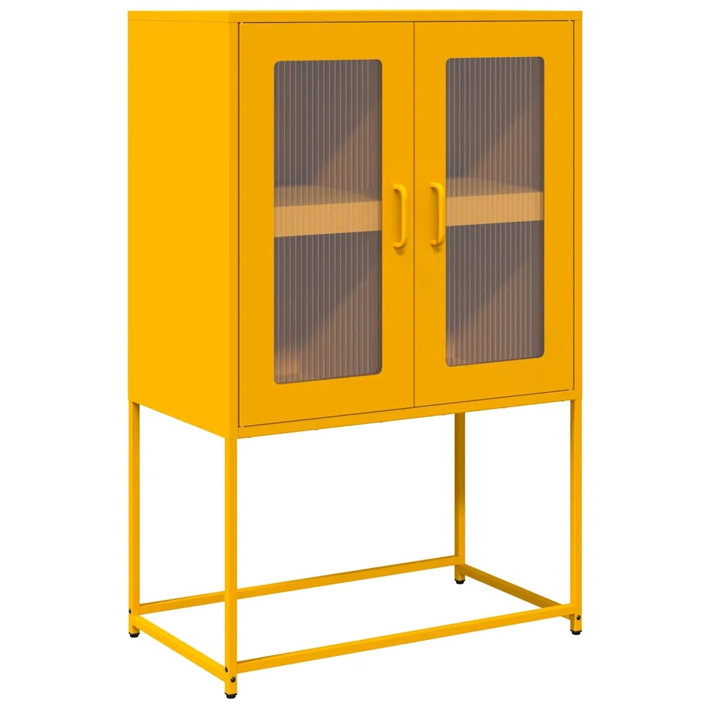 Credenza Giallo Senape 68x39x107 cm in Acciaio