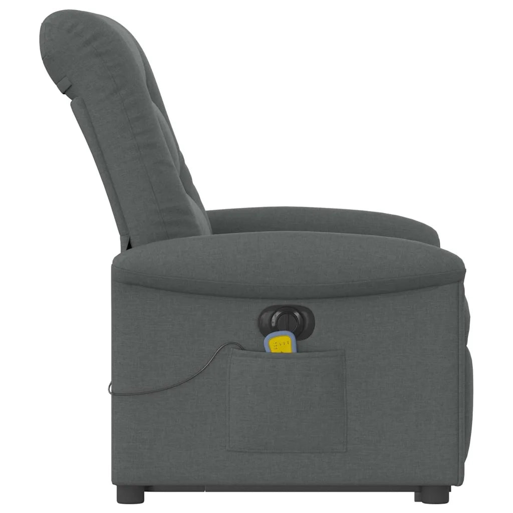 Poltrona Alzapersona Massaggi Elettrica Grigio Scuro Tessuto 3303285