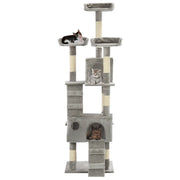 Albero per Gatti con Tiragraffi in Sisal 170 cm Grigio CFW7824444