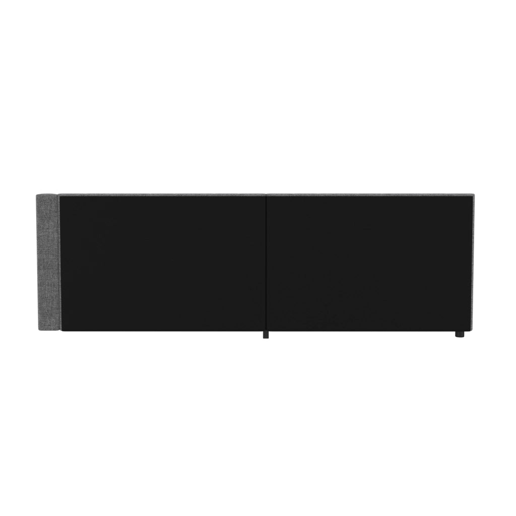 LETTO Giorno 90x200 cm Grigio in lino e MDF con USB e LED