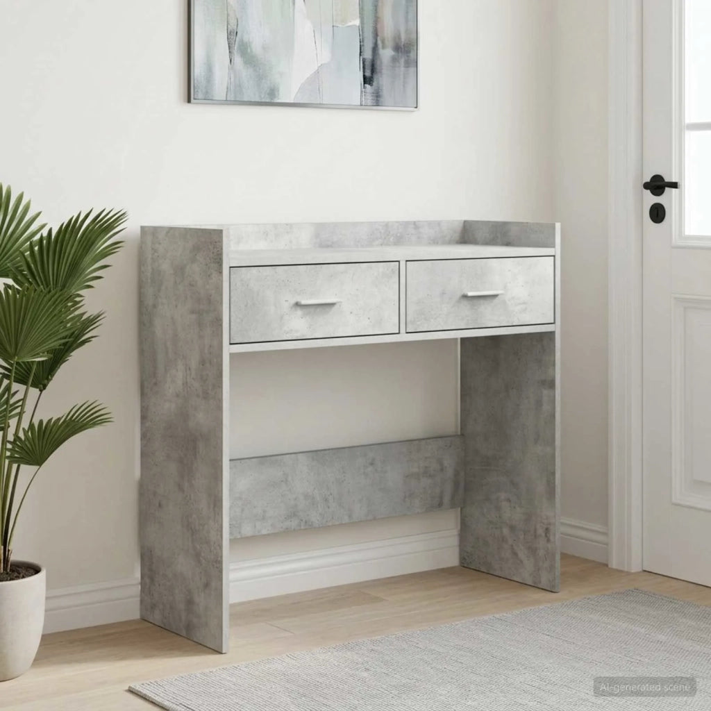 Tavolo consolle Grigio Cemento 90 x 35 x 80 cm 8011302