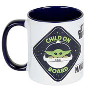 Tazza 300ml in Ceramica con Illustrazione Grogu The Mandalorian in Confezione Regalo Bianco / Blu Star Wars