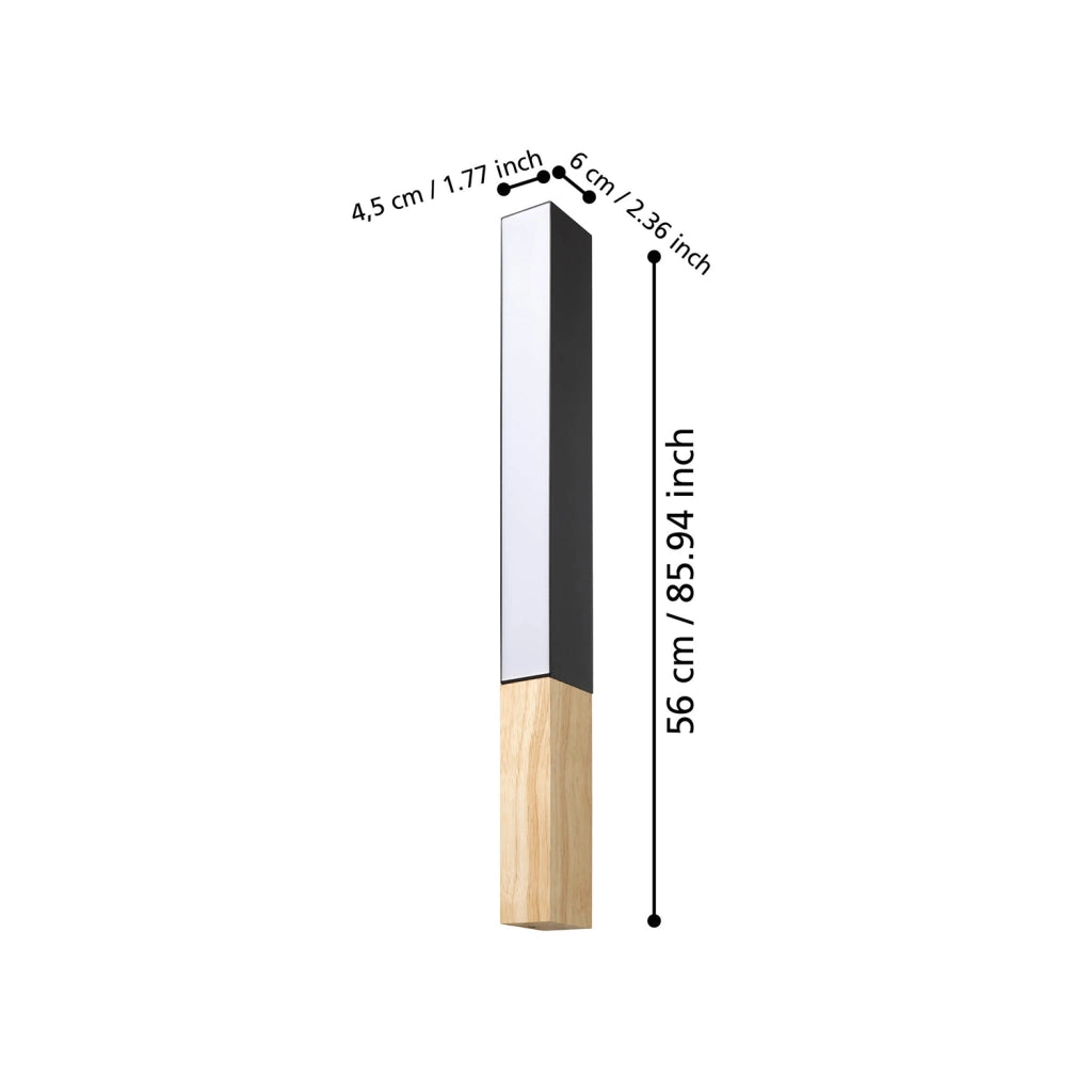 Applique Contemporanea Tudons Alluminio Nero 1 Luce Led Integrato 12W
