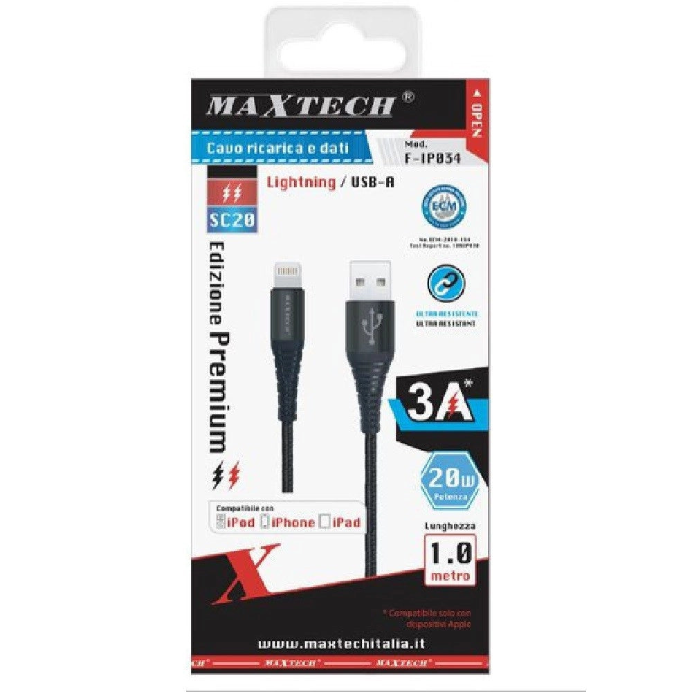 Trade Shop - Cavo Caricatore Lightning Usb 1 Mt Ricarica Trasferimento Dati 3a Iphone F-ip034 -