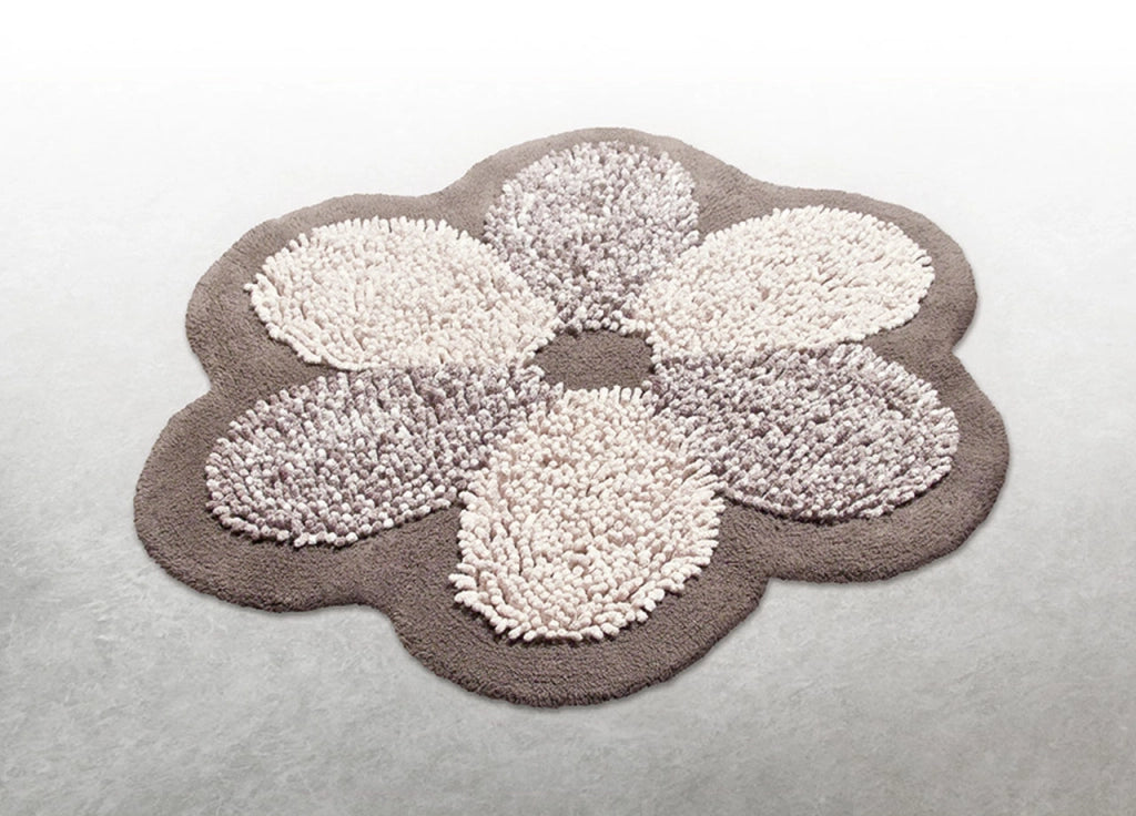 Tappeto A Fiore Casa Bagno Cotone Spugna Morbida Antiscivolo Flower Avorio