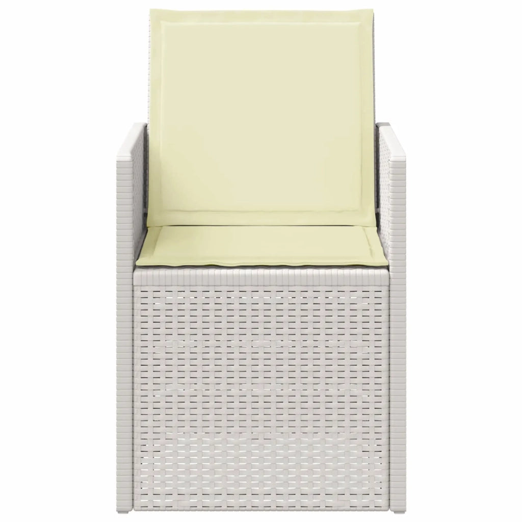 Sedie da pranzo da giardino 2 pcs Bianco e Crema PP