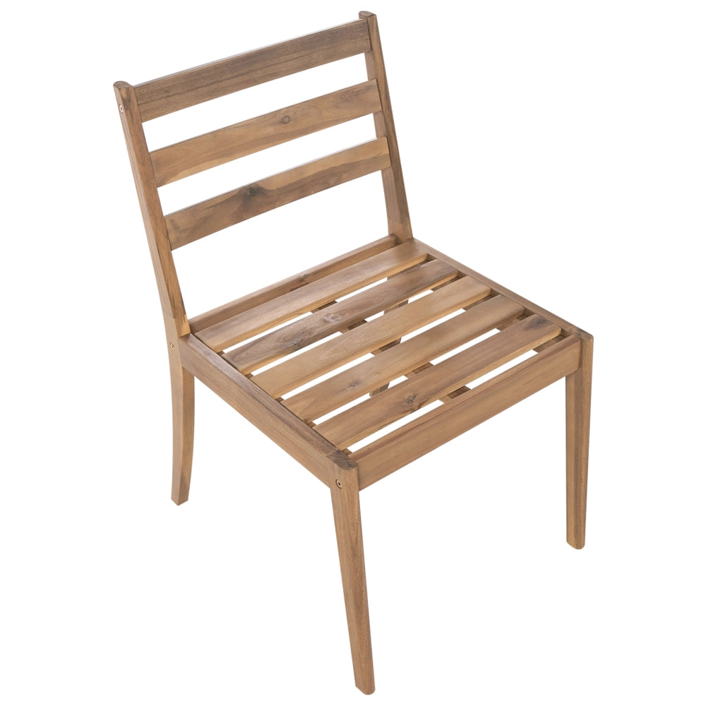 Set da pranzo da giardino con 8 sedie e tavolo marrone chiaro in legno di acacia certificato con piano rettangolare in stile rustico da esterno
