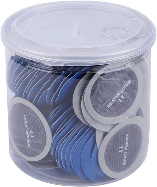 Kit di riparazione pneumatici - Adesivi di riparazione per pneumatici (120 pezzi) - Punti di riparazione - Pneumatici in gomma - Macchie fredde.