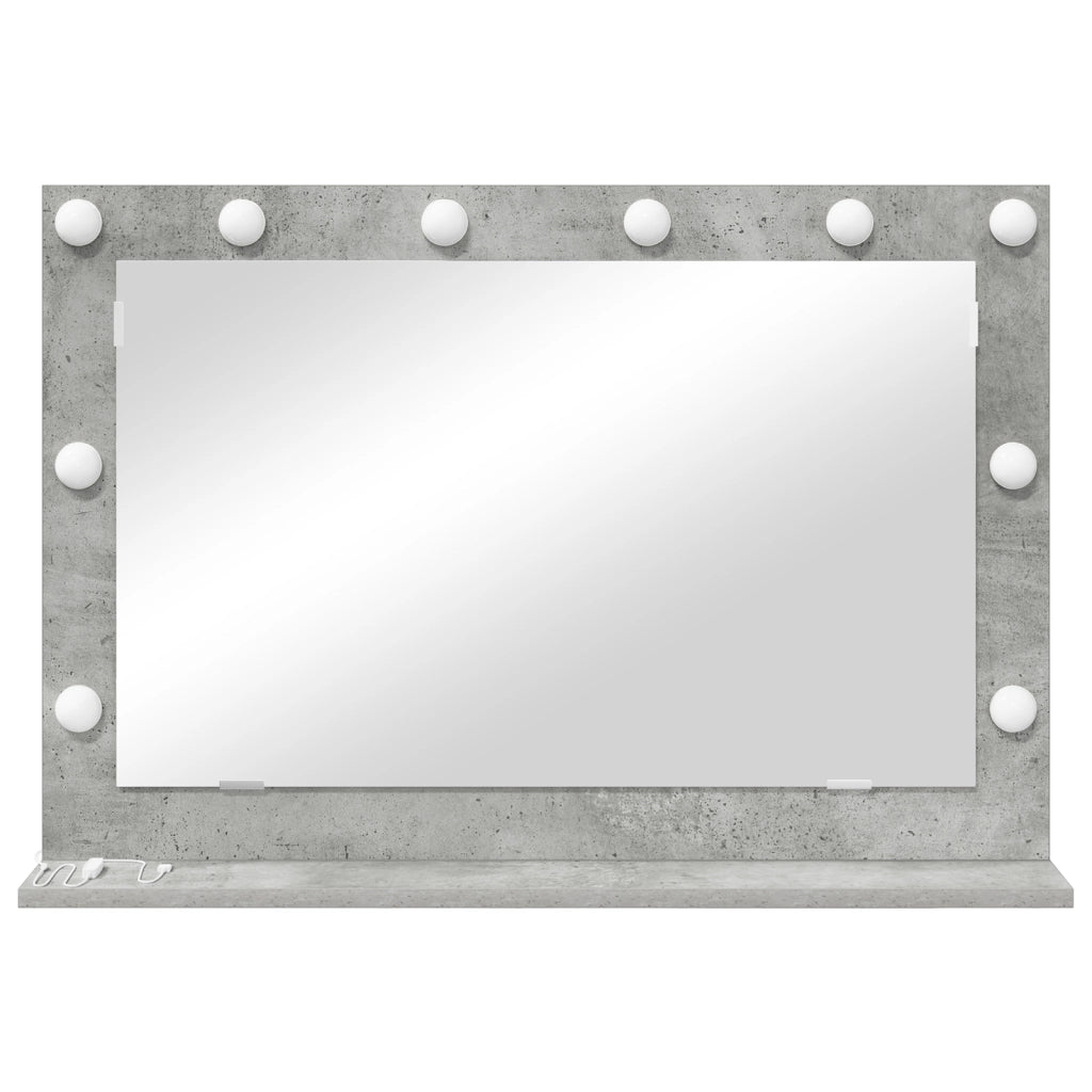 Specchio da toeletta Grigio cemento Vetro 80 x 55 x 18 cm