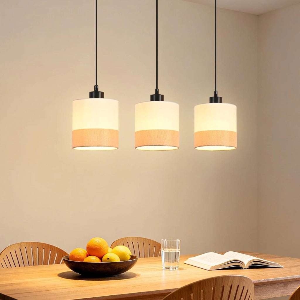 Lampada a sospensione ZMH E27 moderna bianca a 3 luci per soggiorno senza lampadina
