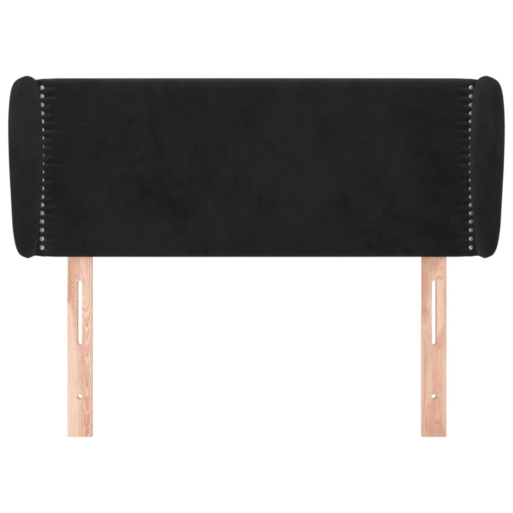 Testiera ad Orecchio Nera 93x23x78/88 cm in Velluto 3117042
