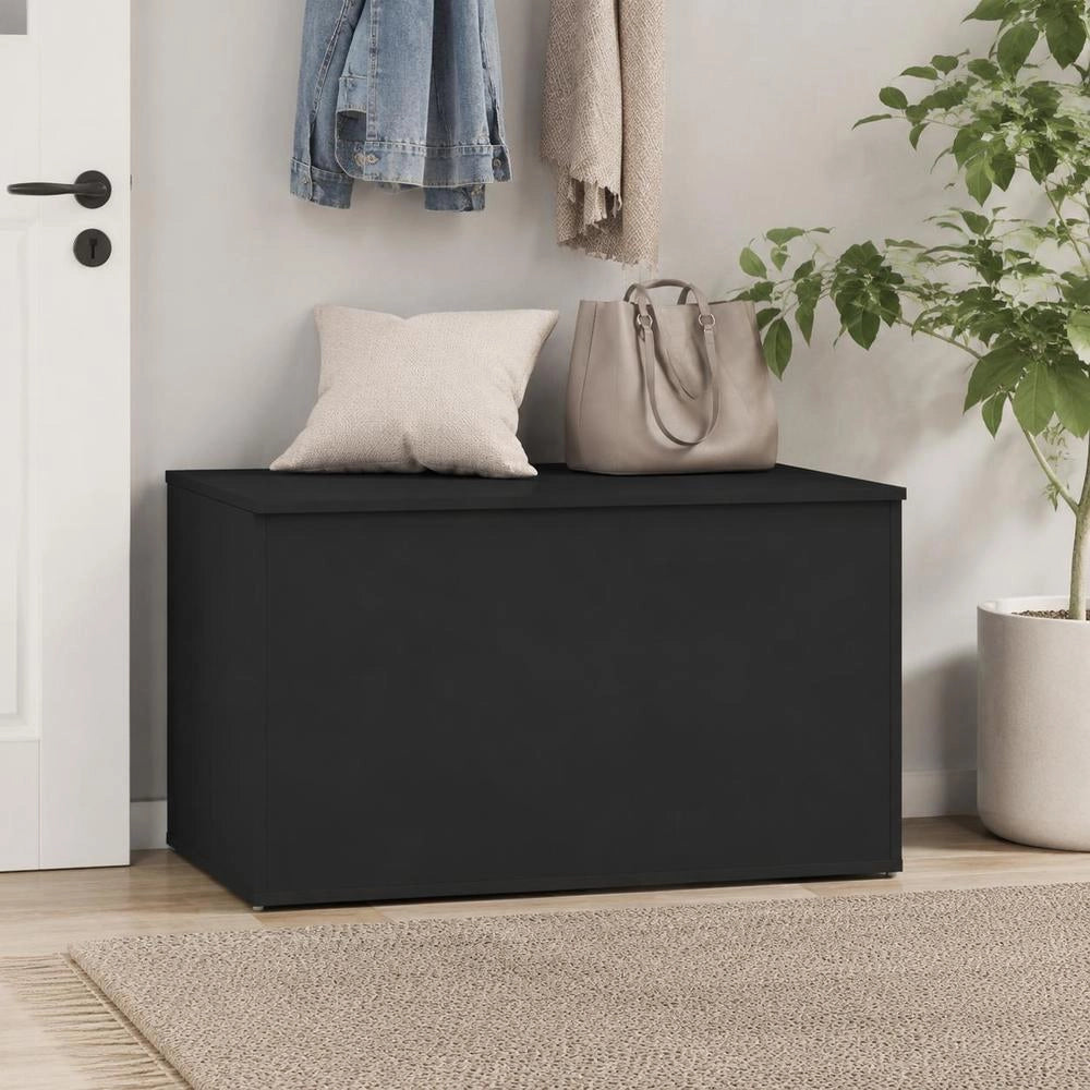Storage Chest, Black, 84x42x46 Cm, Wood-based Material