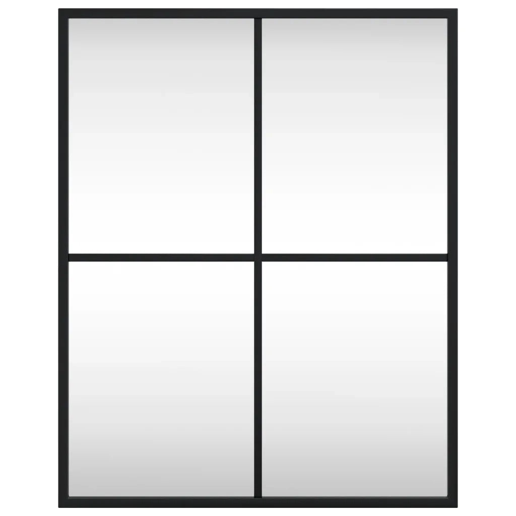 Specchio da Parete-Specchio a Muro-Specchio Decorativo Nero 40x50 cm Rettangolare in Ferro