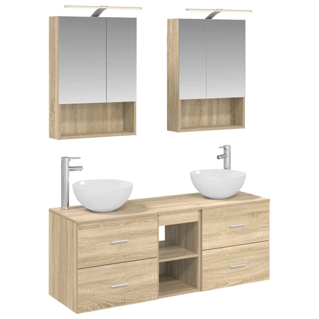 Set di mobili per il bagno 5 pcs Rovere Sonoma 3406721