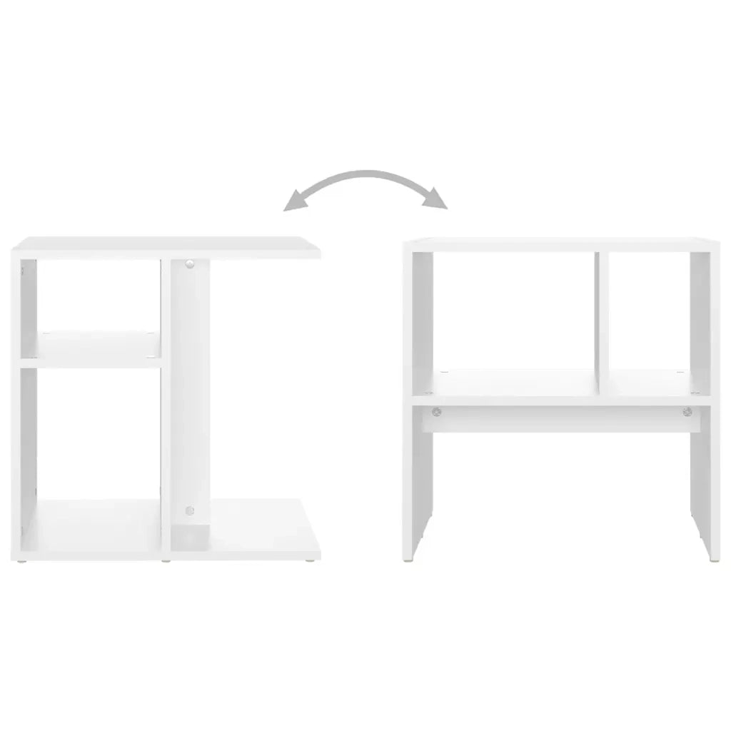 Tavolino Bianco 50x30x50 cm in Legno Multistrato 803020