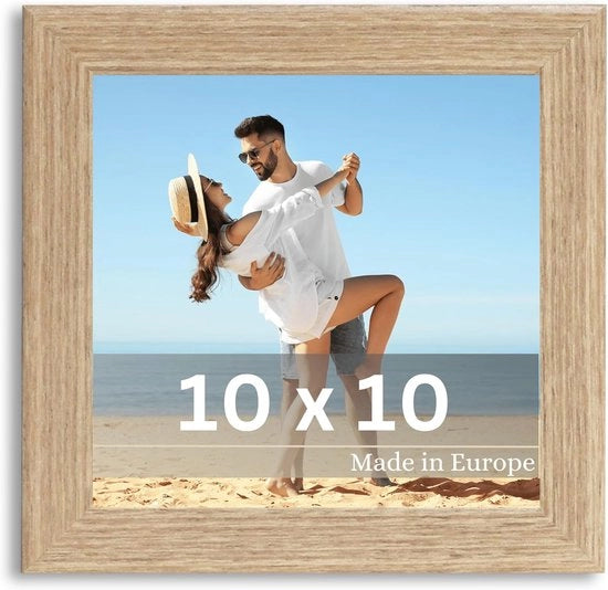 Scatola Fotografica 10x10 cm - Elegante e Stilizzata - Legno Beige