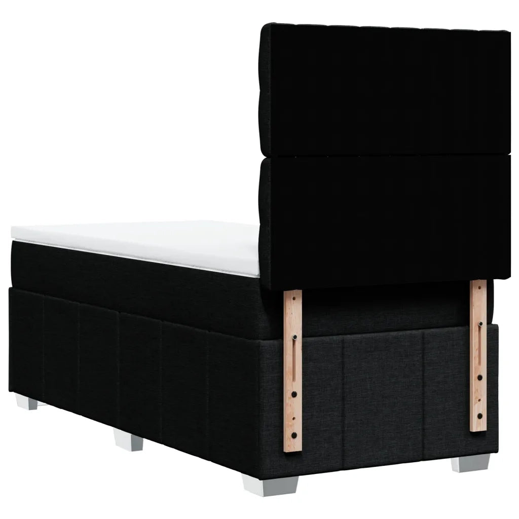 vidaXL Giroletto a Molle con Materasso Nero 90x190 cm in Tessuto