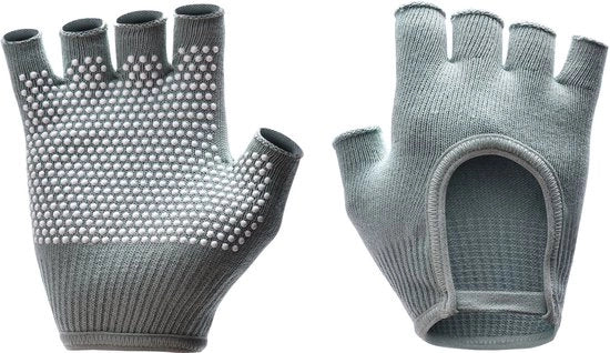 Manubri per yoga per donne Manubri antiscivolo per yoga Manubri respiranti per allenamento Manubri respiranti per allenamento Manubri antiscivolo per sport con punti in silicone per - Verde scuro