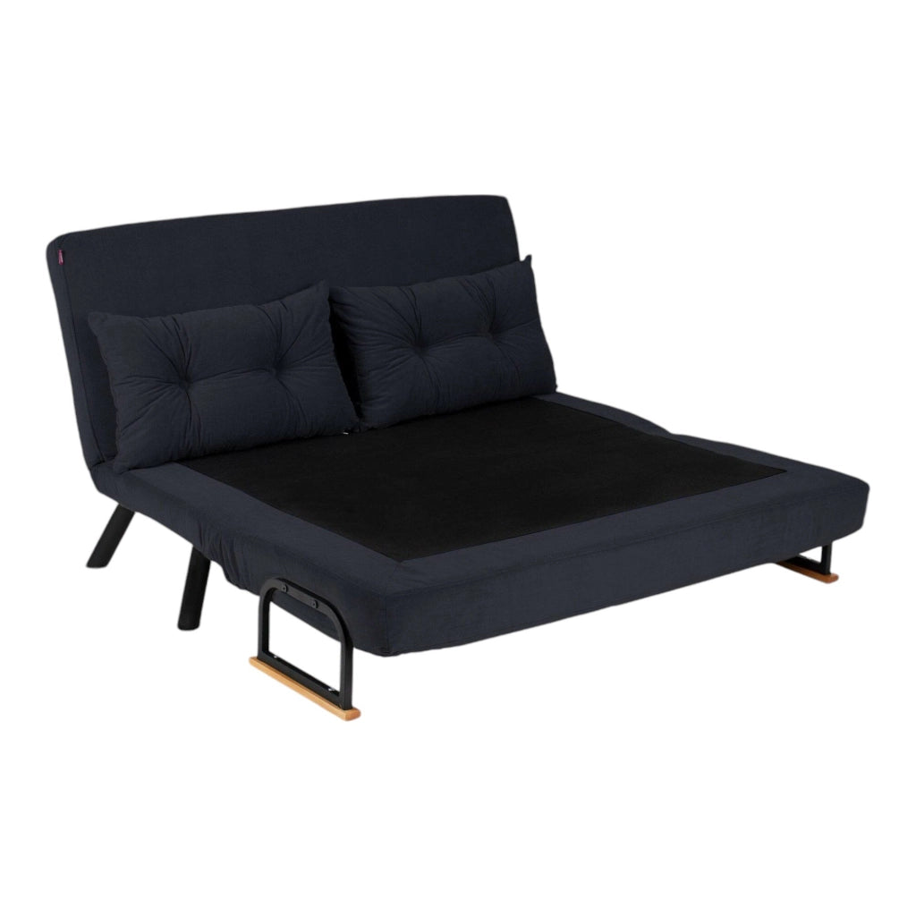 Calvin, Divano Letto 2 Posti Contenitore, 133x78 cm Nero