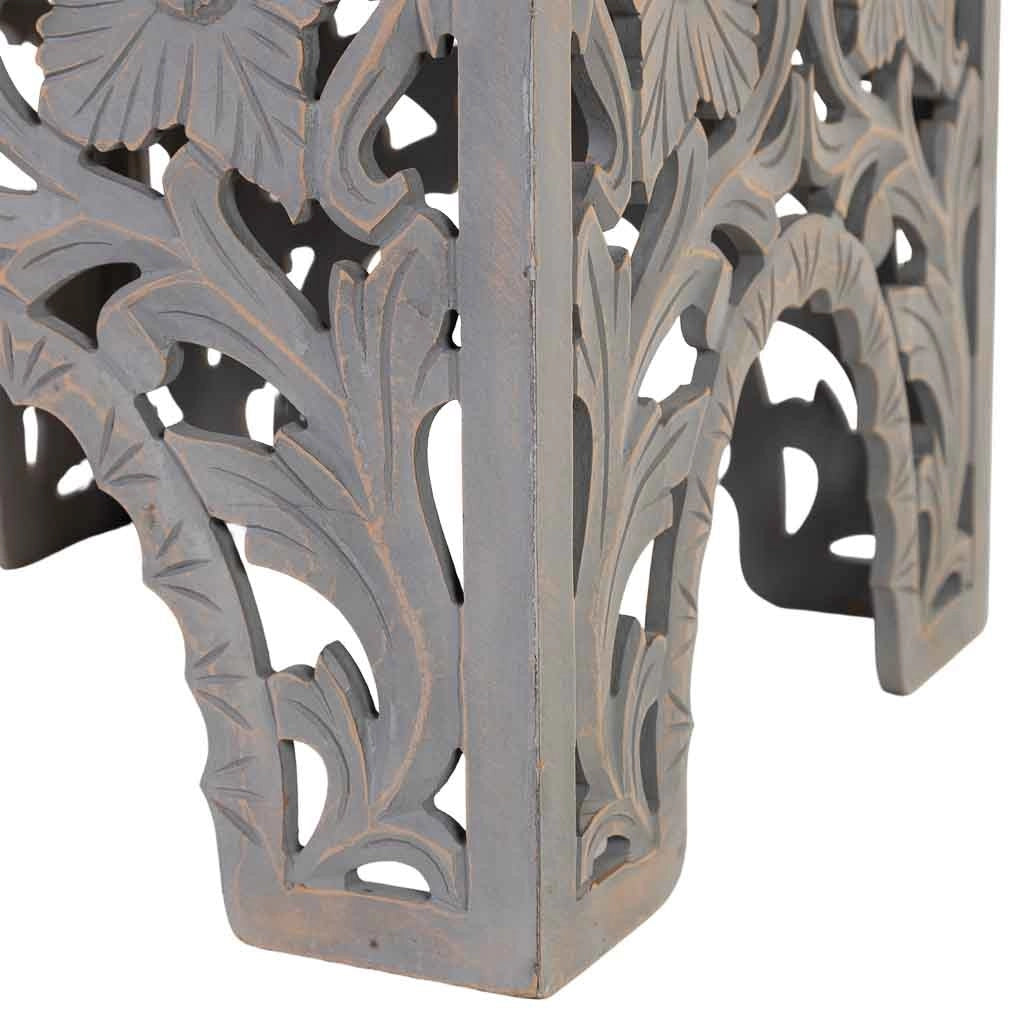 Tavolino in legno bianco fatto a mano 45x45x45h