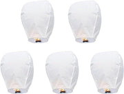 Set di 5 lanterne a LED portatili in carta biologica riciclabile e biodegradabile