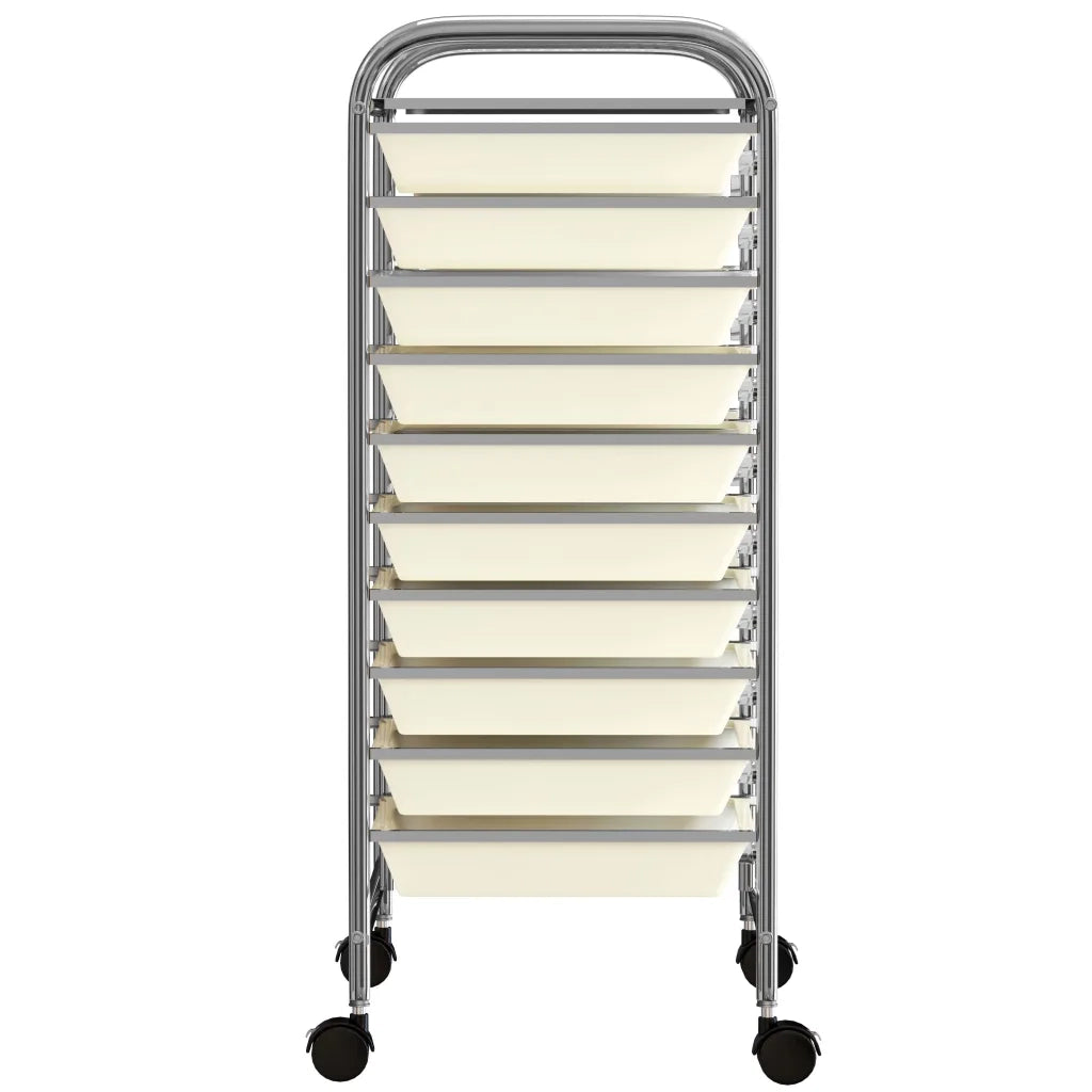 Carrello Portaoggetti XXL con 15 Cassetti Bianco in Plastica 320408