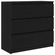 Credenza | Madia | Buffet da pranzo | Armadio da pranzo Rovere Nero 80x35x76 cm in Legno Multistrato