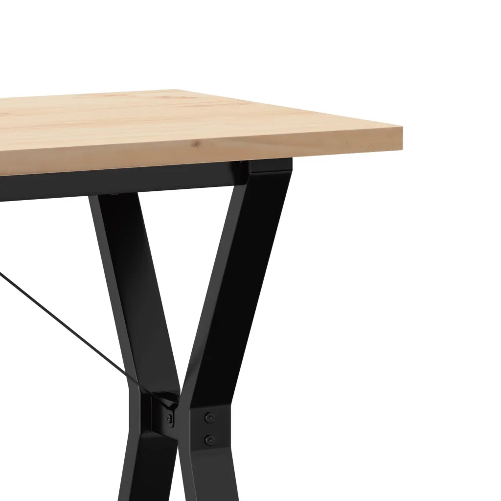 vidaXL Tavolo da Pranzo Telaio a Y 100x50x75,5 cm Legno Pino e Acciaio